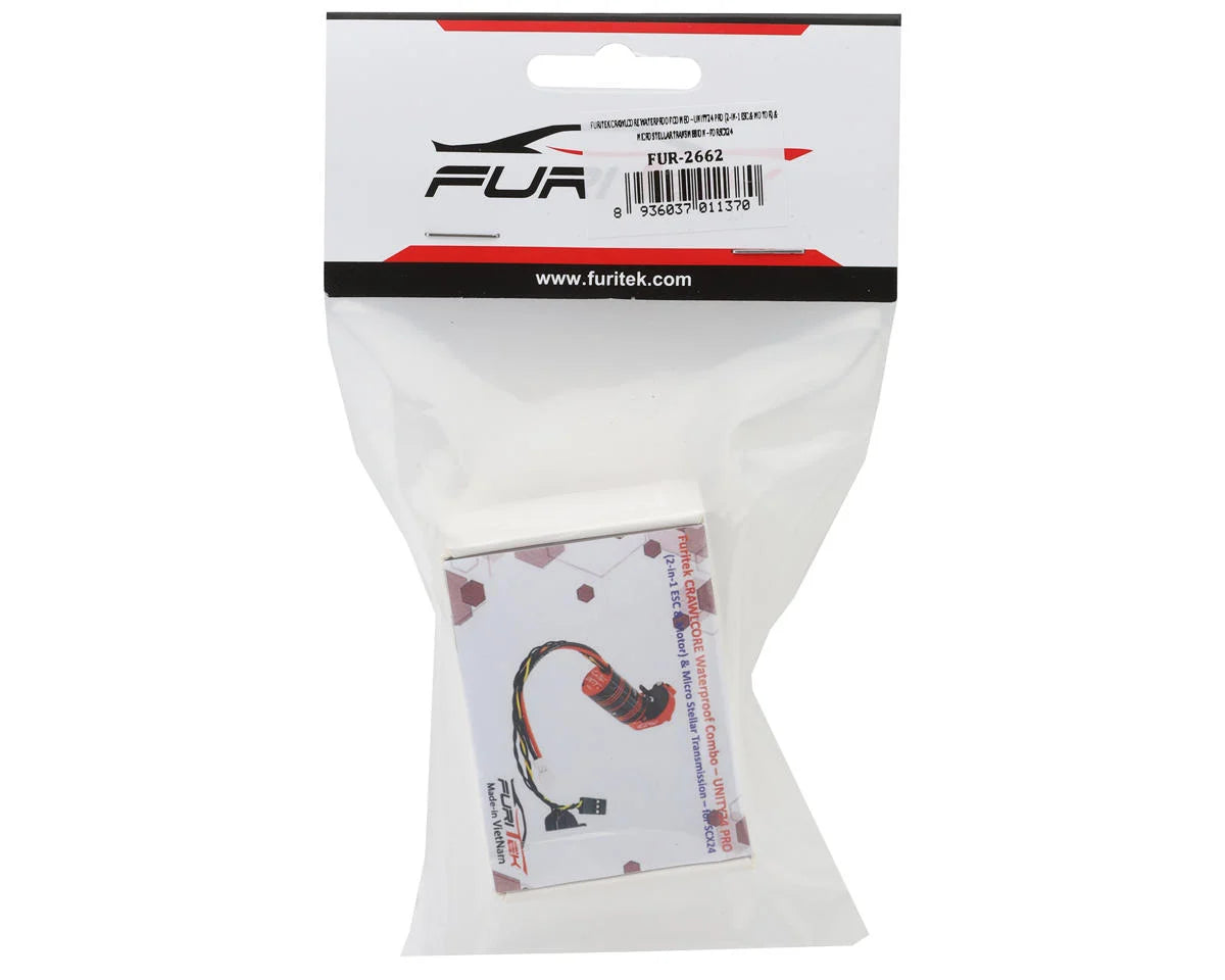 Furitek FUR-2662 CRAWLCORE Waterproof Combo – UNITY24 PRO (2-in-1 ESC & Motor) & Micro Stellar Transmission – for SCX24