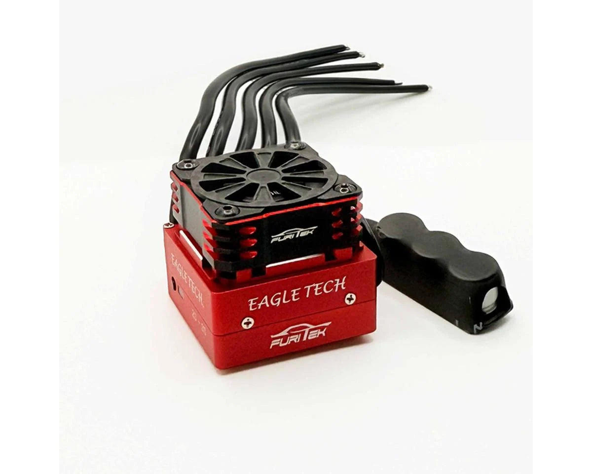 FURITEK FUR-2672 EAGLETECH 160A 1/10 SENSORED BRUSHLESS ESC W/ FAN – FOR DRIFT & RACING – RED EDITION