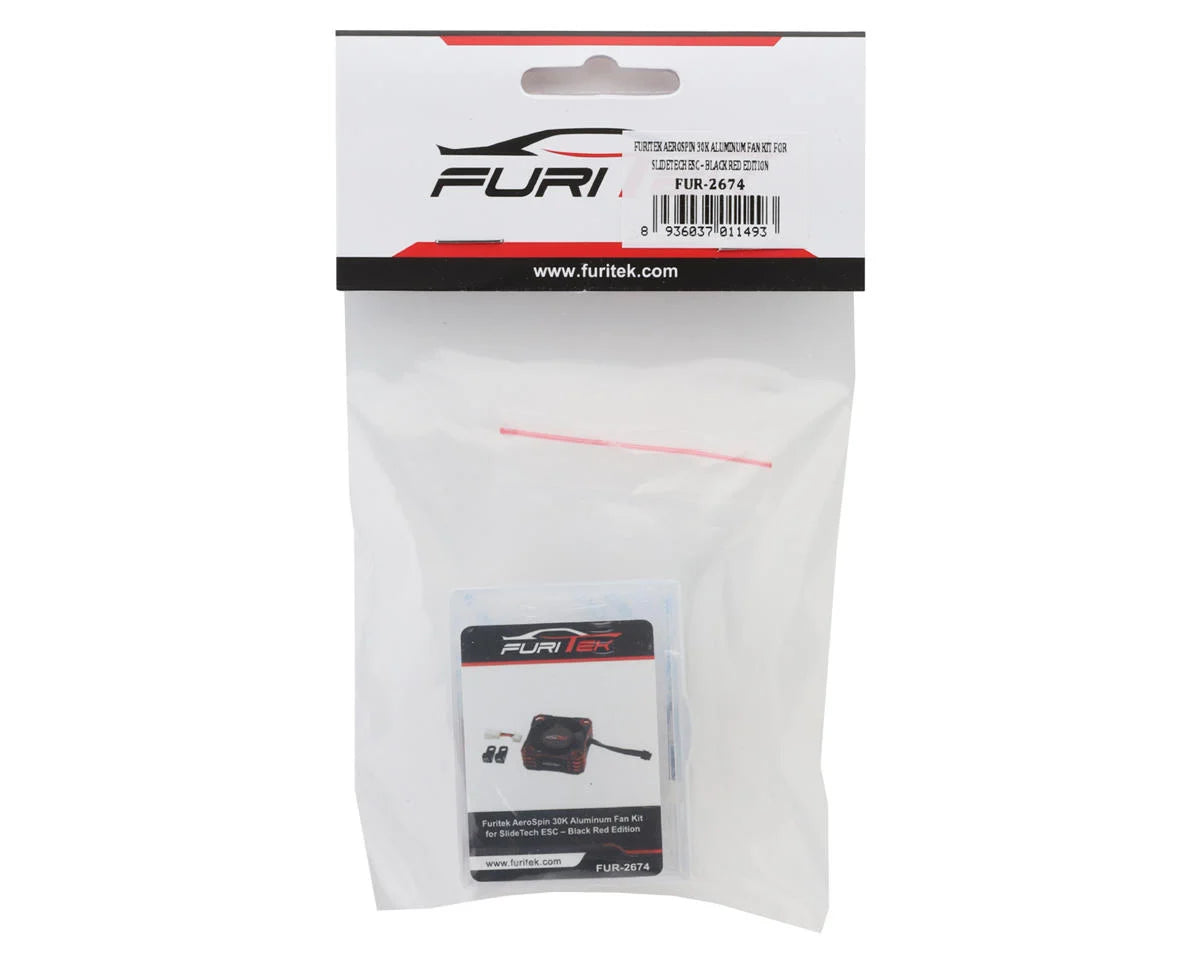 Furitek FUR-2674 AeroSpin 30K Aluminum Fan Kit for SlideTech ESC – Black Red Edition