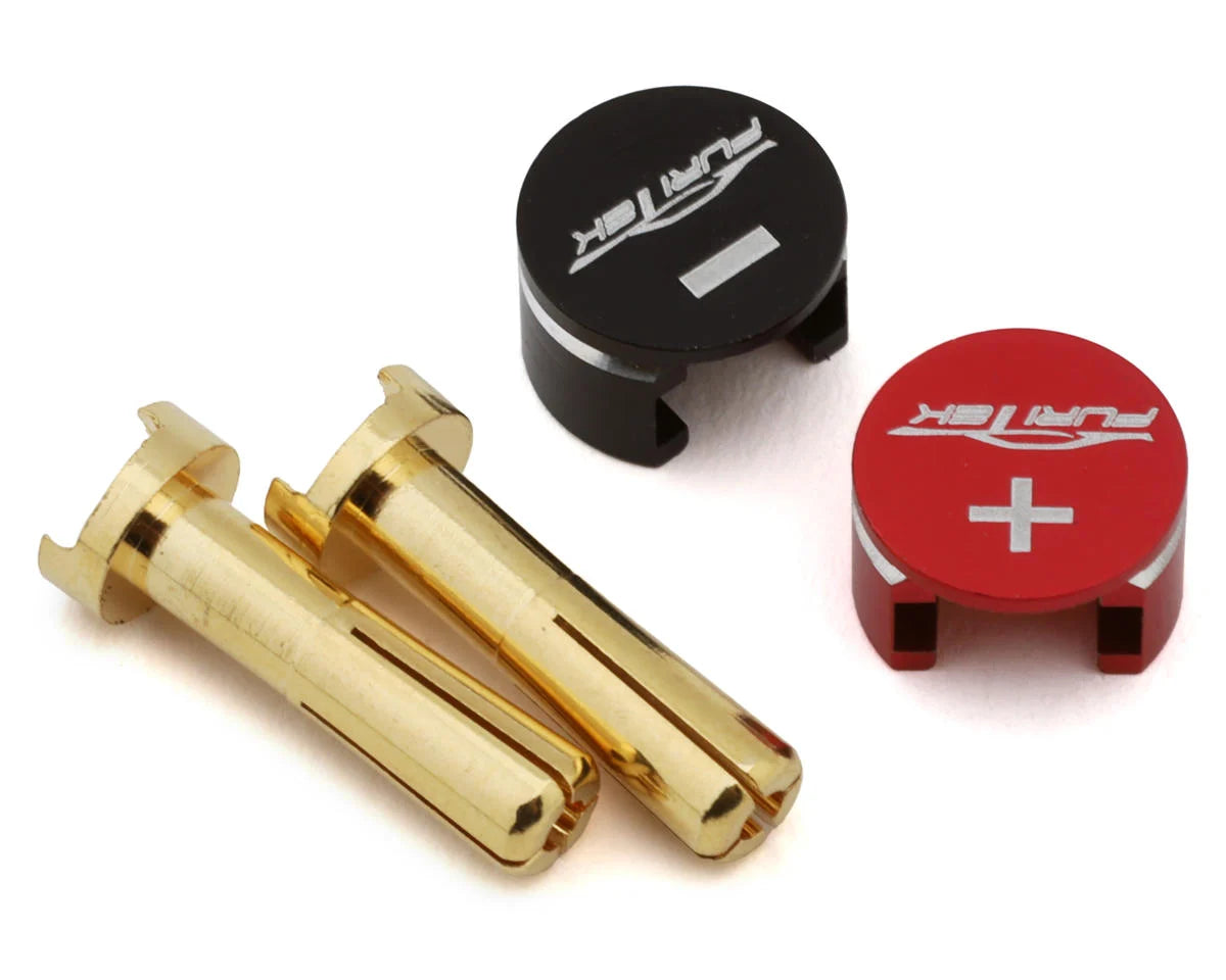 Furitek FUR-2678 LowPro Bullet Plug Grips w/4mm Bullets (Black/Red)