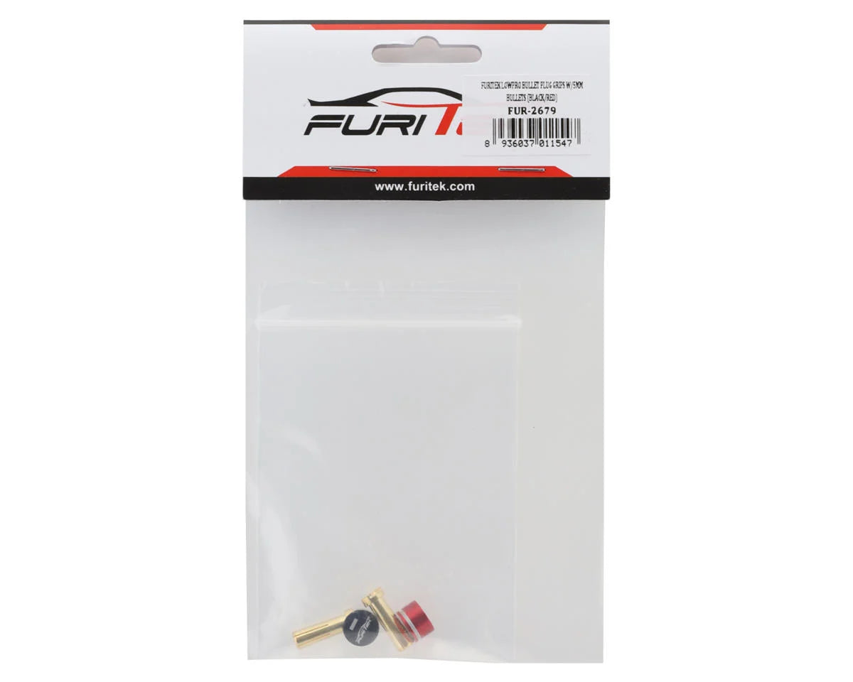 Furitek FUR-2679 LowPro Bullet Plug Grips w/5mm Bullets (Black/Red)