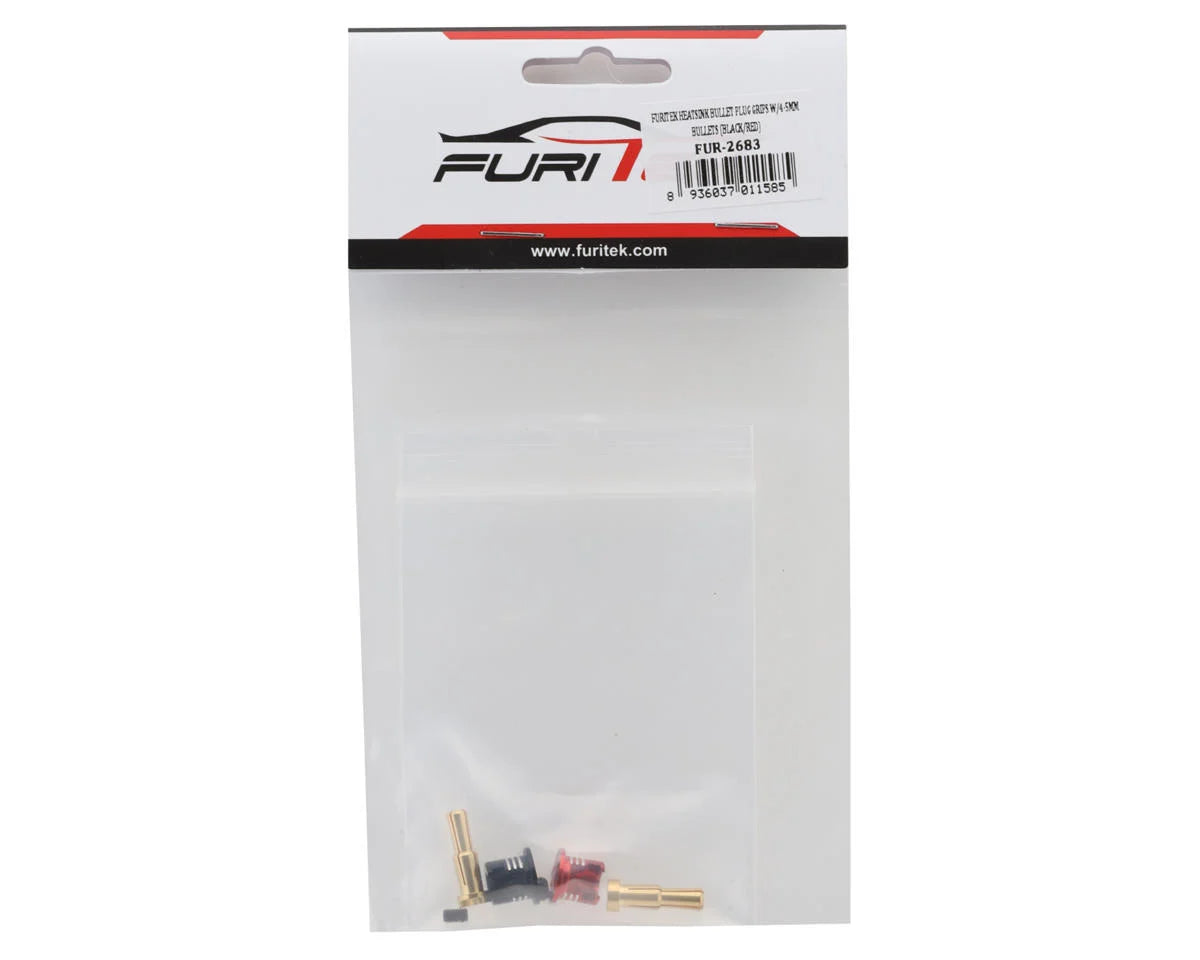Furitek FUR-2683 Heatsink Bullet Plug Grips w/4-5mm Bullets (Black/Red)