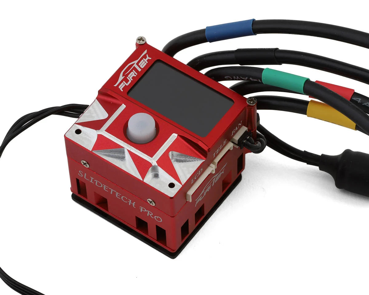 Furitek FUR-2701 SlideTech PRO 1/10 Sensored ESC w/ OLED & Internal Fan – Drift & Stock Racing – RED Edition