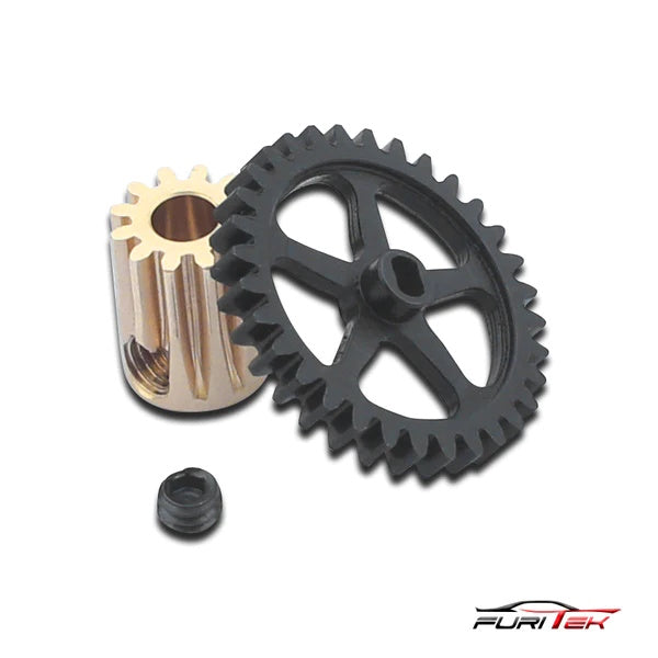 Furitek Brushless conversion Axial scx24 0.5M Spur Gear and 12T Pinion Gear
