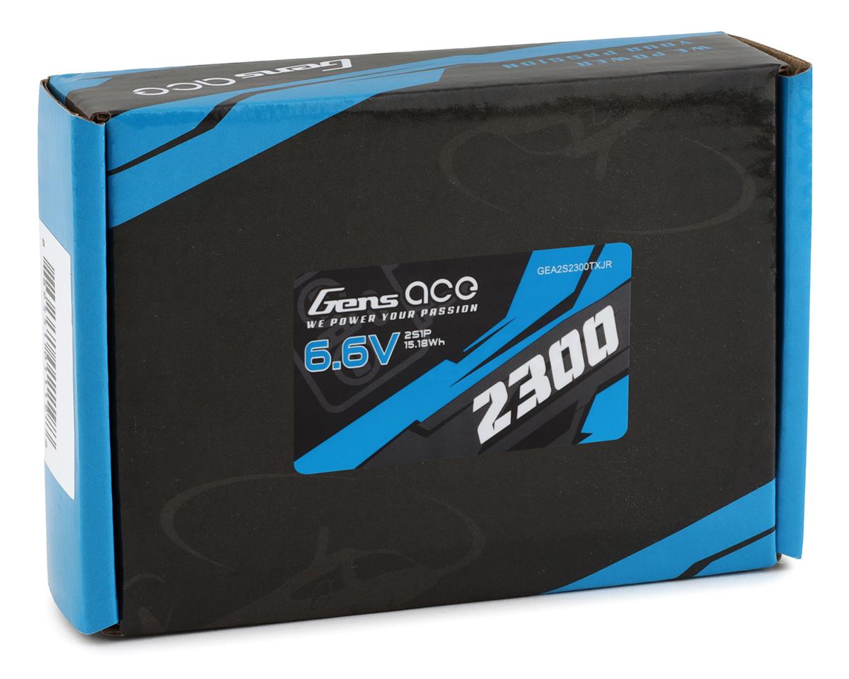 Batería para transmisor Gens Ace GEA2S2300TXJR 2s LiFe (6,6 V/2300 mAh) (Futaba/FrSky) con conector JR