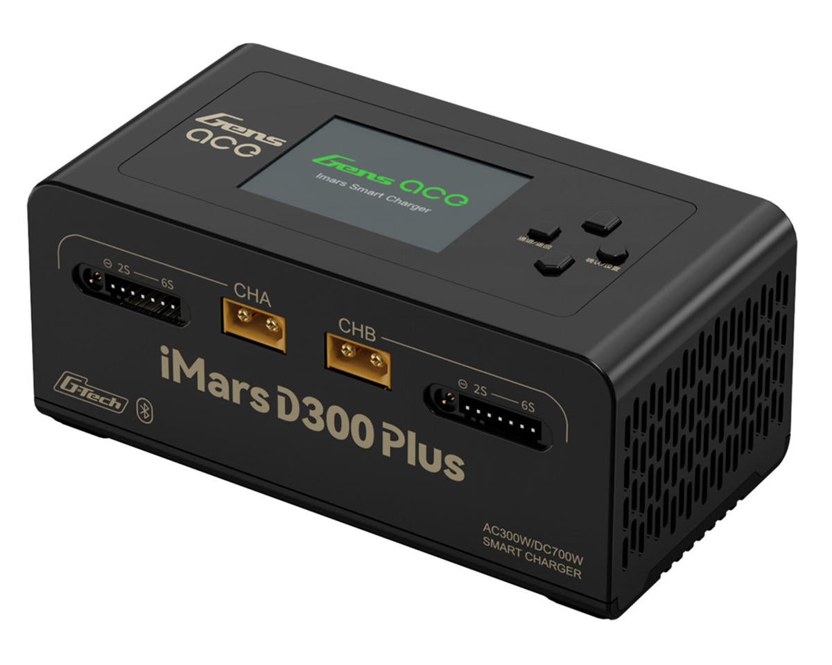 Gens Ace GEA300WPLUS-UB iMars D300 Plus G-Tech Smart Dual AC/DC Charger (Black) (6S/16A) (AC-300W) (DC-350W x2) w/Bluetooth App Control