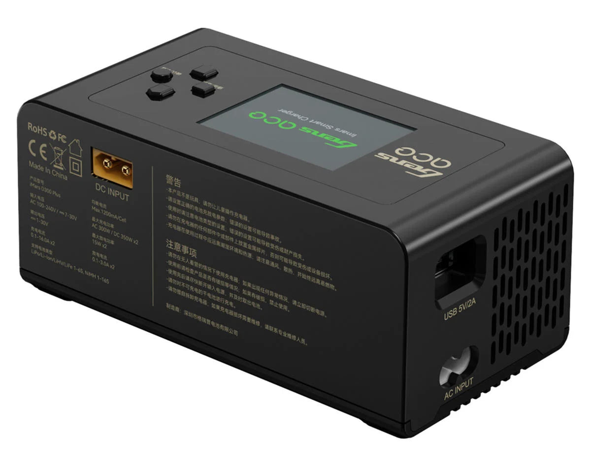 Gens Ace GEA300WPLUS-UB iMars D300 Plus G-Tech Smart Dual AC/DC Charger (Black) (6S/16A) (AC-300W) (DC-350W x2) w/Bluetooth App Control