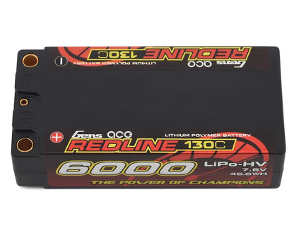 Gens Ace 60002S13D5 Redline 2S 130C LiHV Battery Pack w/5mm Bullets (7.6V/6000mAh)