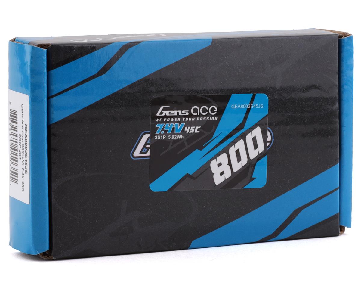 Gens Ace GEA8002S45JS Batería LiPo 2s 45C (7.4V/800mAh) con conector JST