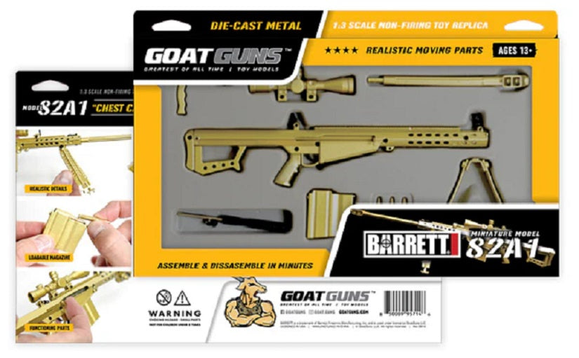 GoatGuns 1/3 Scale Die Cast Barrett .50Cal Sniper Rifle Model, Gold 50-GOLD