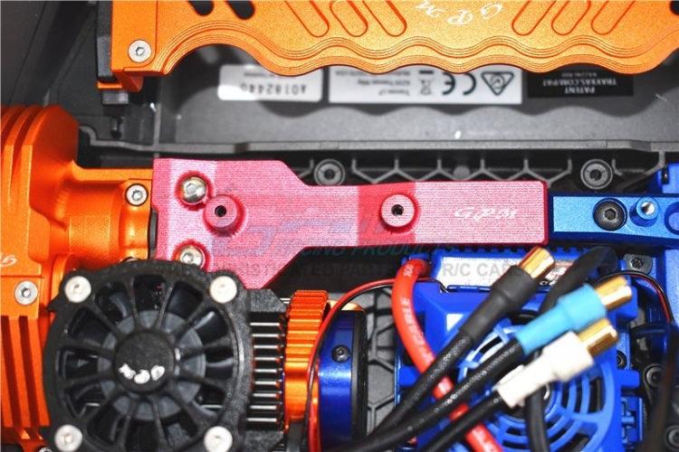 GPM TXMS016R-B Aluminum Rear Chassis Link Protector Blue Traxxas Maxx
