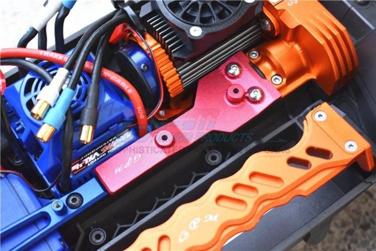 GPM TXMS016R-B Aluminum Rear Chassis Link Protector Blue Traxxas Maxx