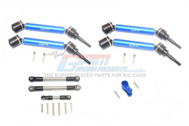 GPM Tie Rod /25T Servo Horn & Steel Adjustable CVD Drive Shaft Blue TRA Maxx