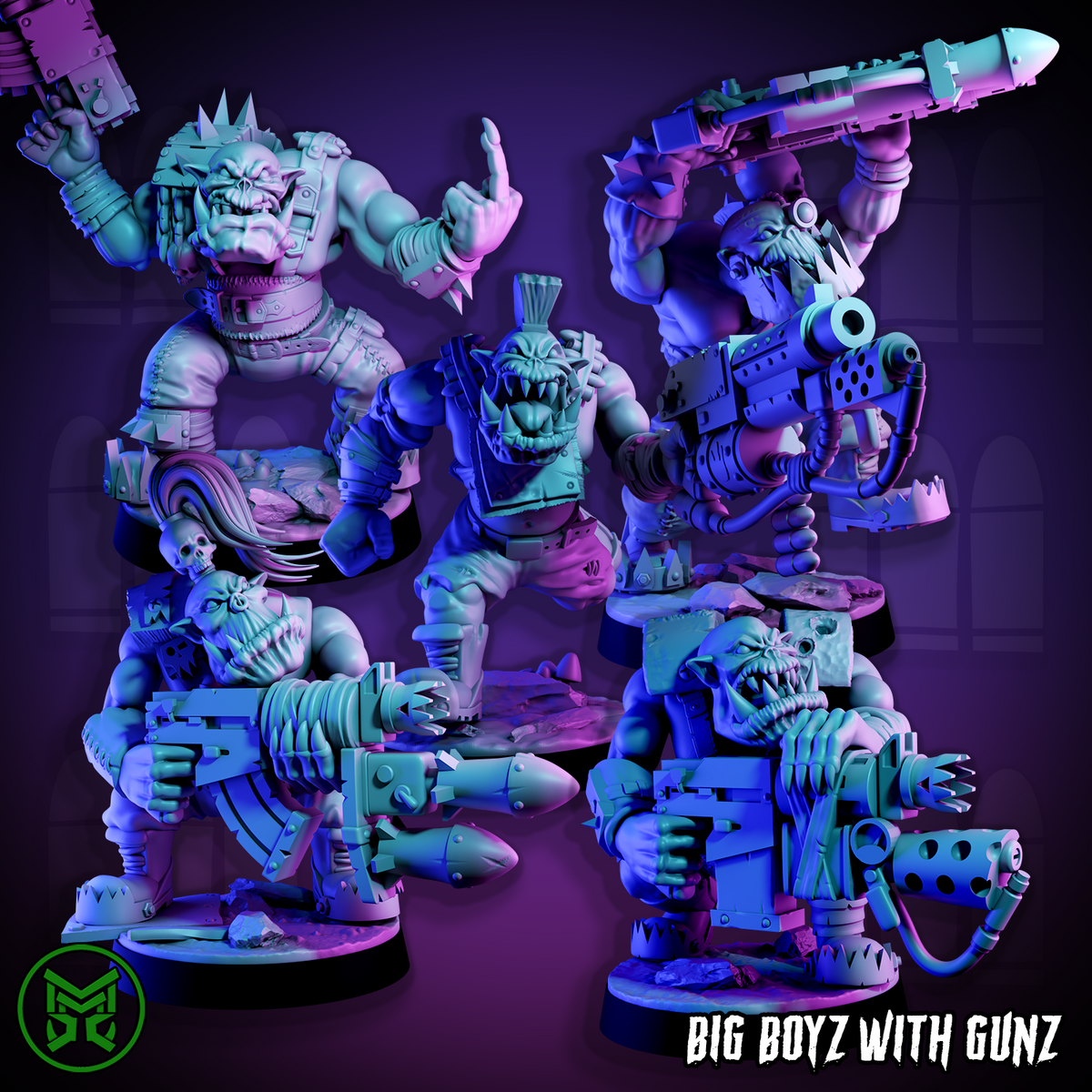 3D Printed Big Boyz with Gunz by Mekka Miniatures