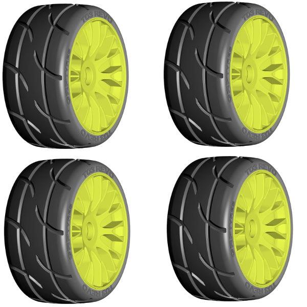GRP GTY03-XM3 1/8 GT T03 REVO XM2 Soft Mounted Tires (4) Yellow