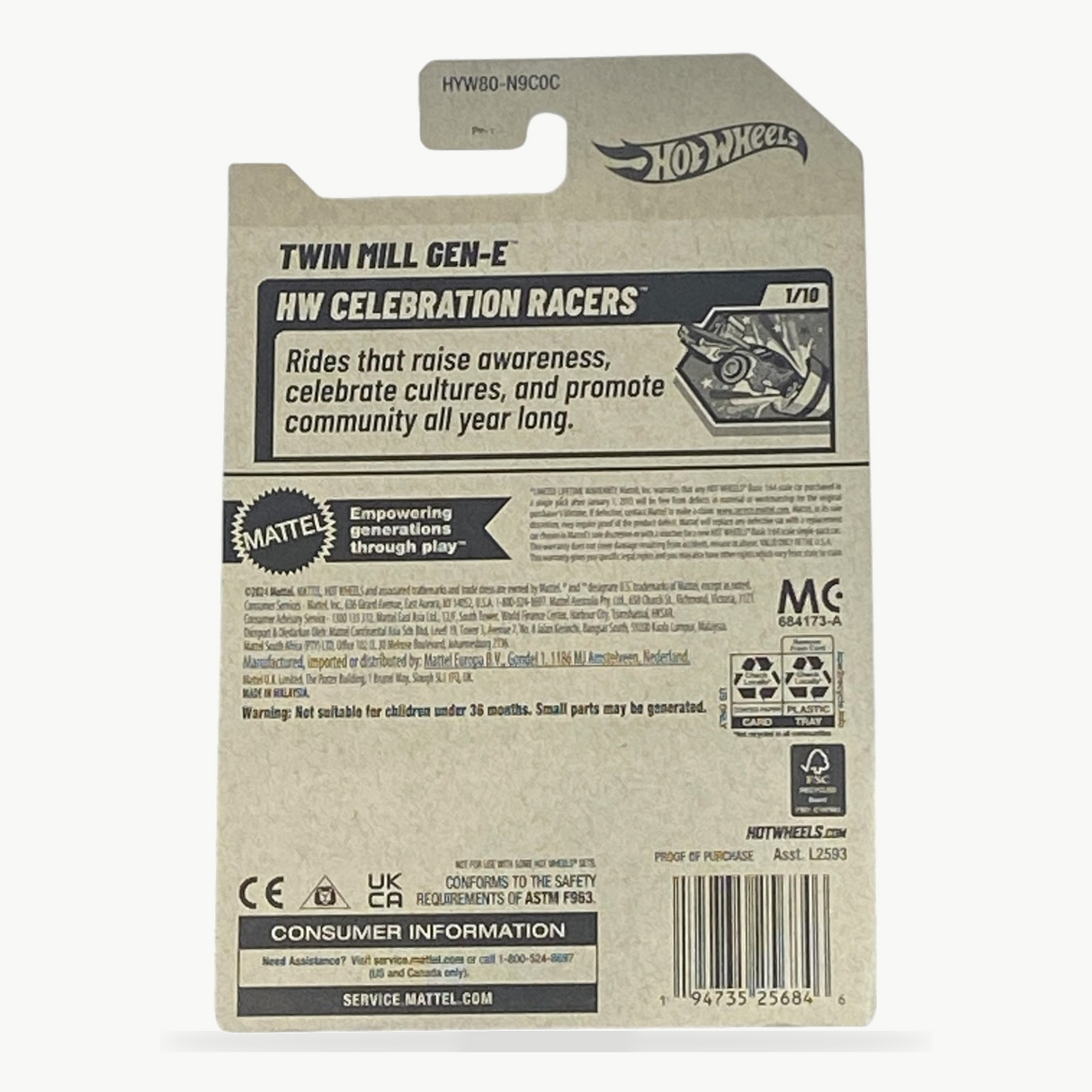 Hot Wheels Twin Mill Gen-E | Celebration Racers Series 1/10