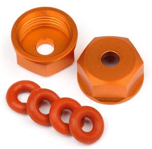 Hpi 108071 Aluminum Bottom Shock Cap (Orange/2 Pieces) For Threaded Shock Set