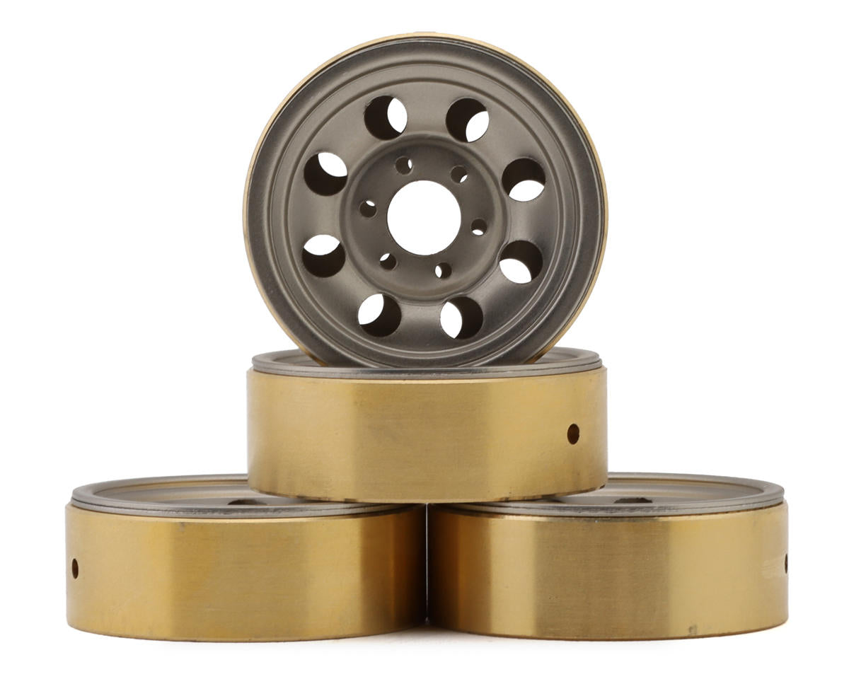 HPI 161163 1.2" CS-8 Steel Beadlock Wheels (Silver) (4) (25g) w/Brass Wheel Weights