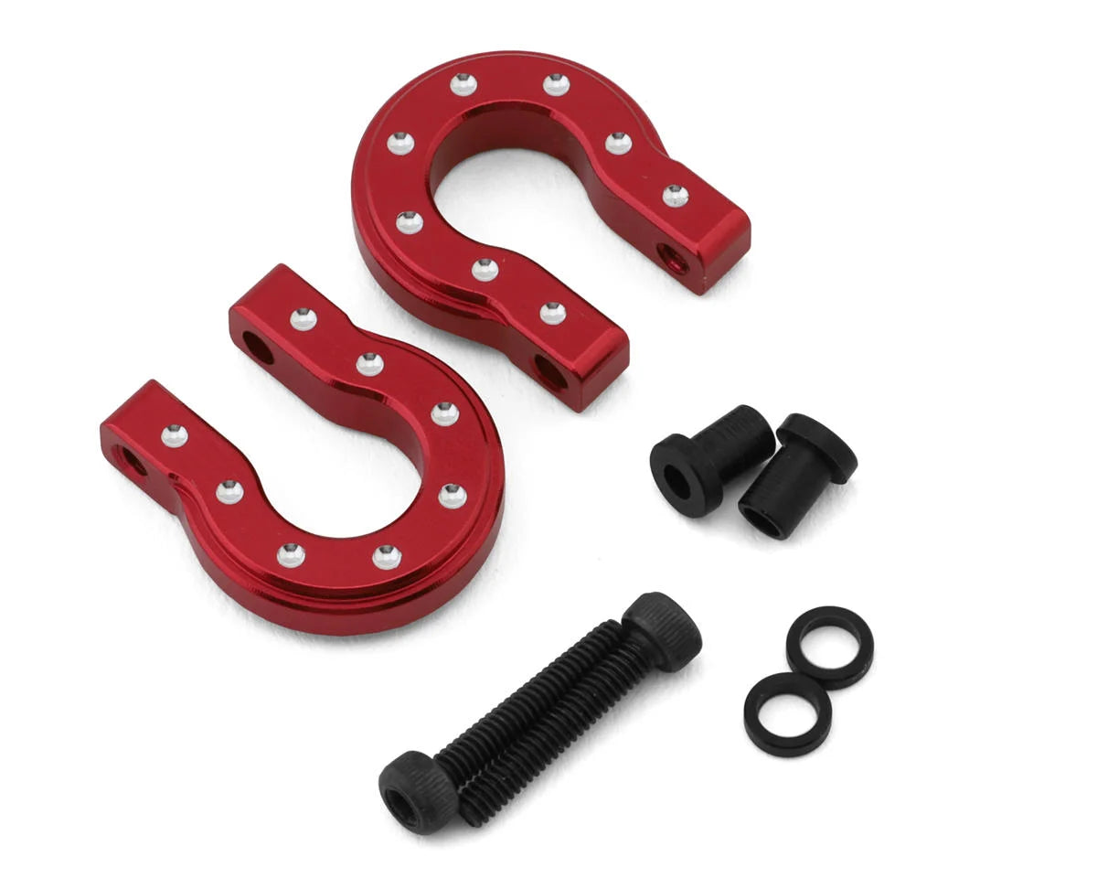 Hot Racing ACC808MR02 1/10 Aluminum Monster Shackle D-Ring (Red) (2)