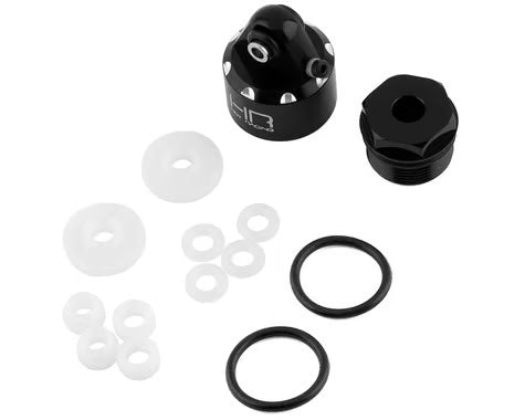 Hot Racing HRAMXX156AX01 Aluminum Bleeder Shock Caps for Traxxas Maxx (Black) (2)