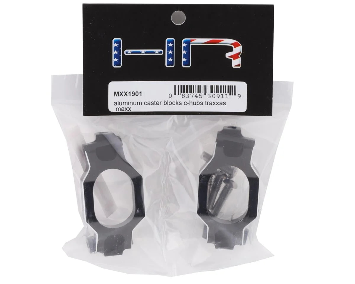 Hot Racing HRAMXX1901 Aluminum C-Hub Caster Blocks for Traxxas Maxx (Black) (2)