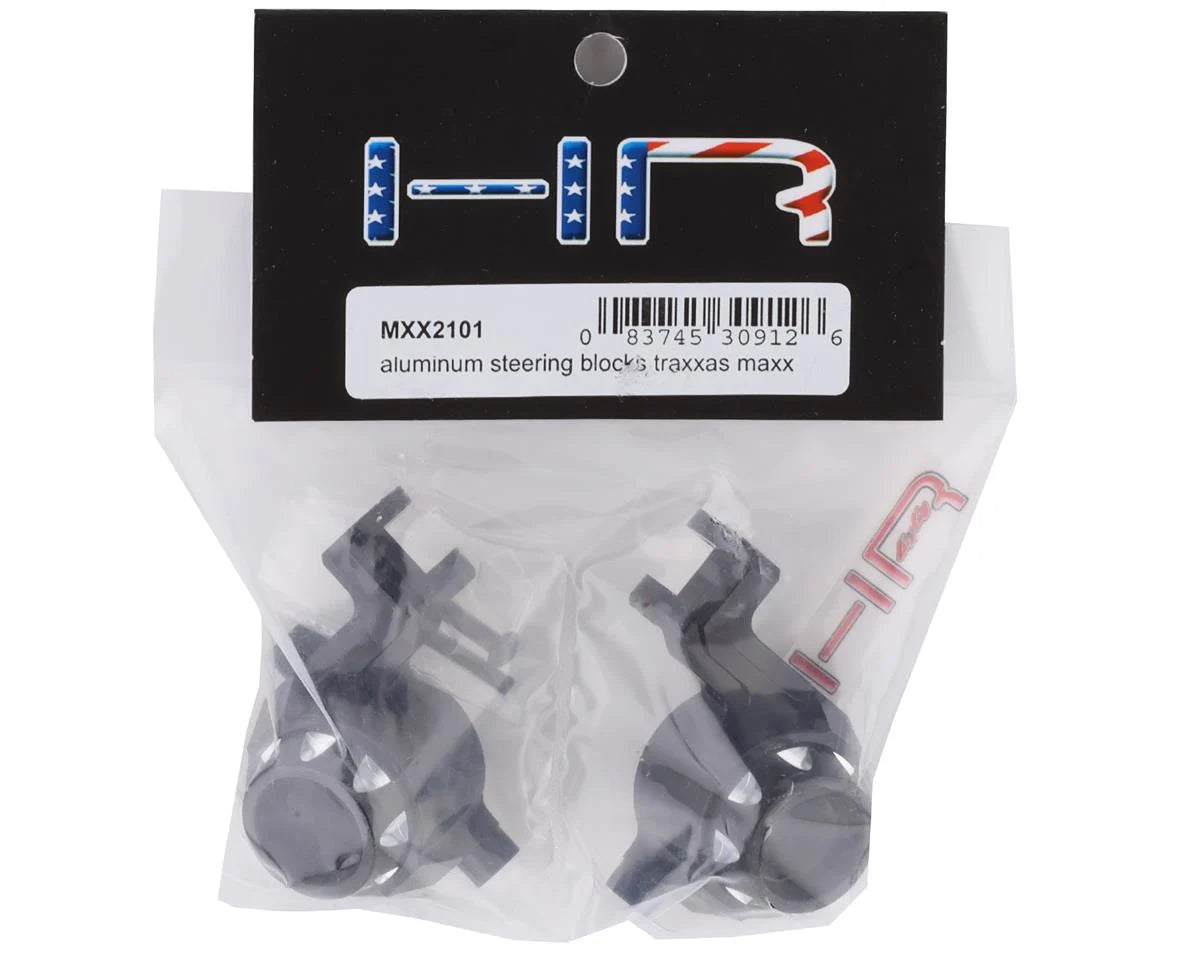 Hot Racing HRAMXX2101 Aluminum Steering Blocks for Traxxas Maxx (Black) (2)
