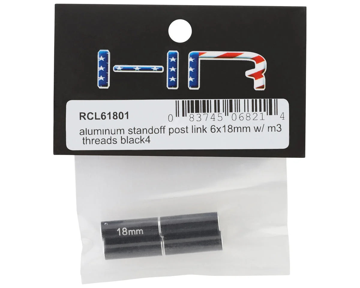 Hot Racing HRARCL61801 Aluminum Standoff Post Link (Black) (4) (3x6x18mm)