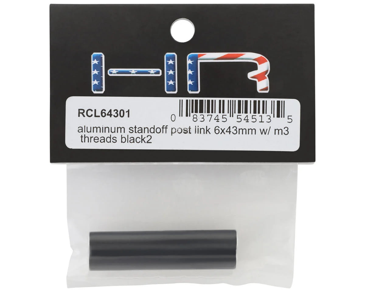 Hot Racing HRARCL64301 Aluminum Standoff Post Link (Black) (4) (3x6x43mm)
