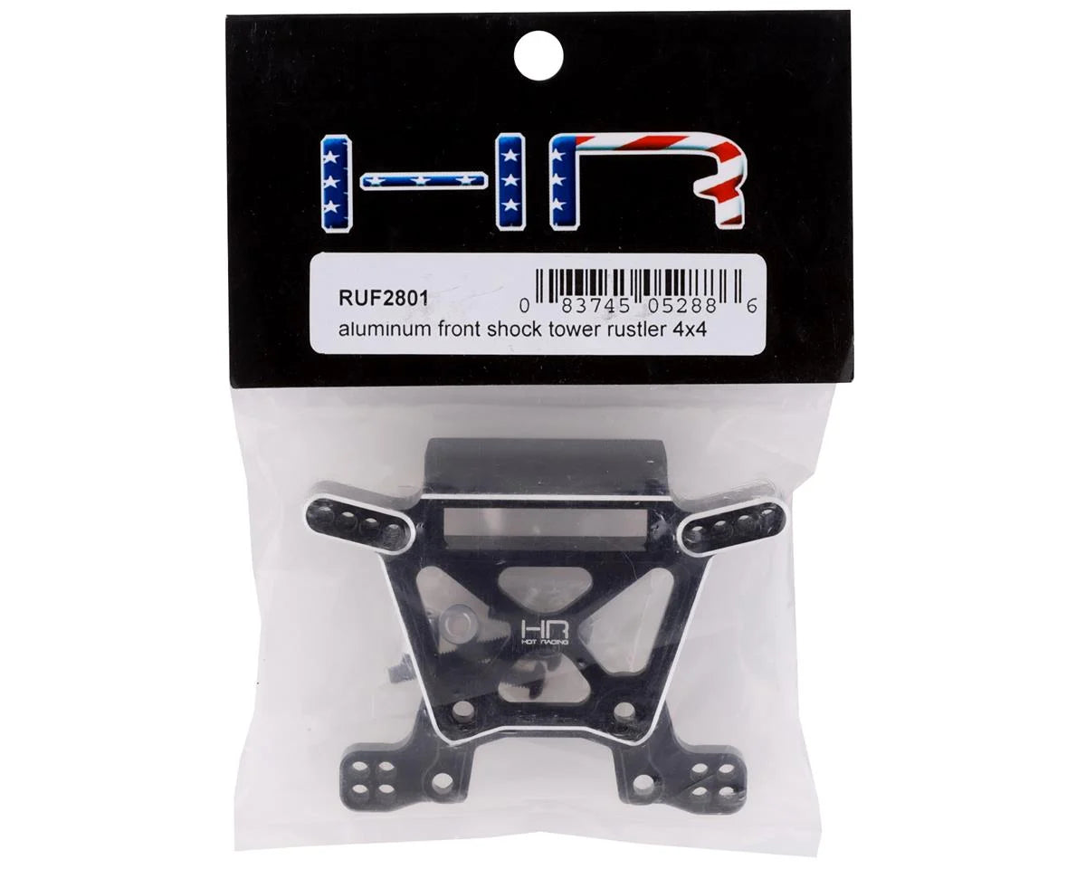 Hot Racing HRARUF2801 Aluminum Front Shock Tower for Rustler 4X4 (Black)
