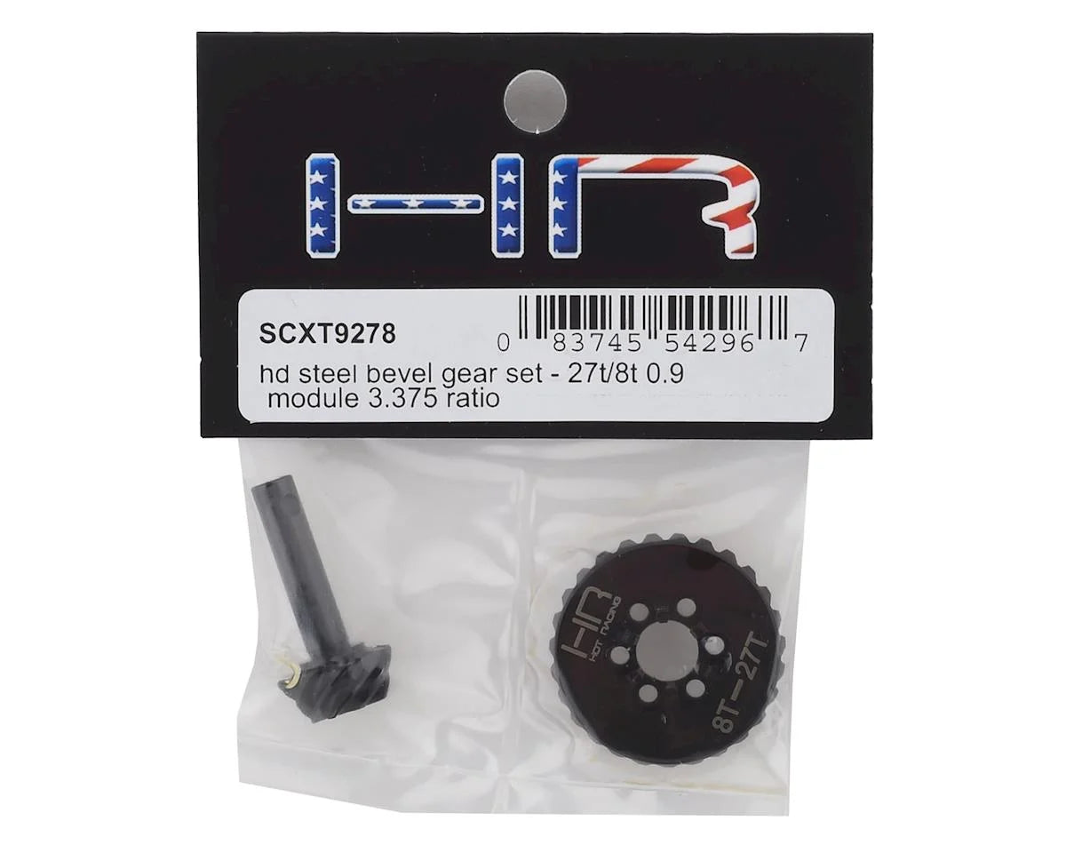 Hot Racing HRASCXT9278 SCX10 II AR44 HD Steel Overdrive 6-Bolt Bevel Gear Set (27T/8T)