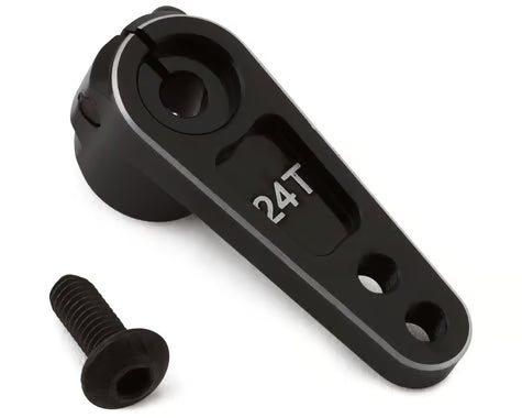Hot Racing HRASH24TH01 Aluminum 5mm Offset Servo Horn (Black) (24T-Hitec)