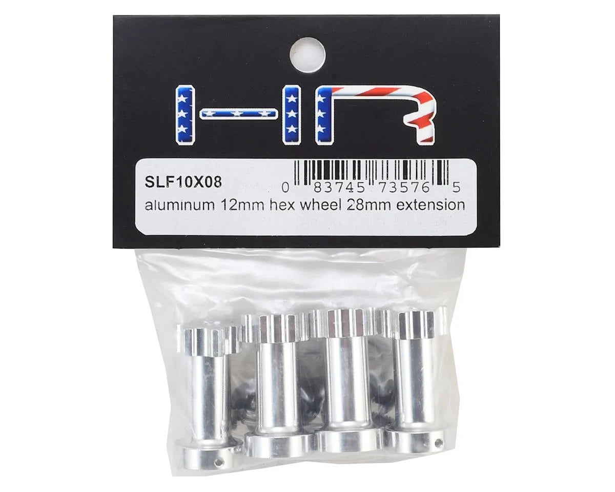 Hot Racing HRASLF10X08 Aluminum 12mm Hex Wheel Extensions for Traxxas Slash 4x4 (Silver) (28mm)