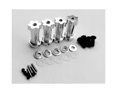 Hot Racing HRASLF10Y08 12mm Hex Aluminum Wheel Widener for Traxxas Slash 4x4 (Silver) (4) (25mm)