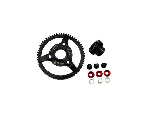 Hot Racing HRASTE260 32P Steel Pinion & Spur Gear Set (Red) (18T/60T) For Slash, Rustler, Stampede, Bandit