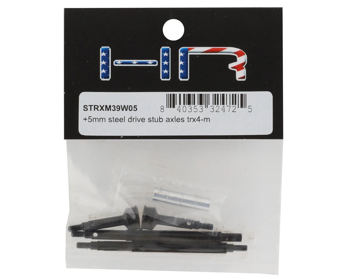 Hot Racing HRASTRXM39W05 +5mm Front & Rear Hardened Steel Drive Axles for Traxxas TRX-4M