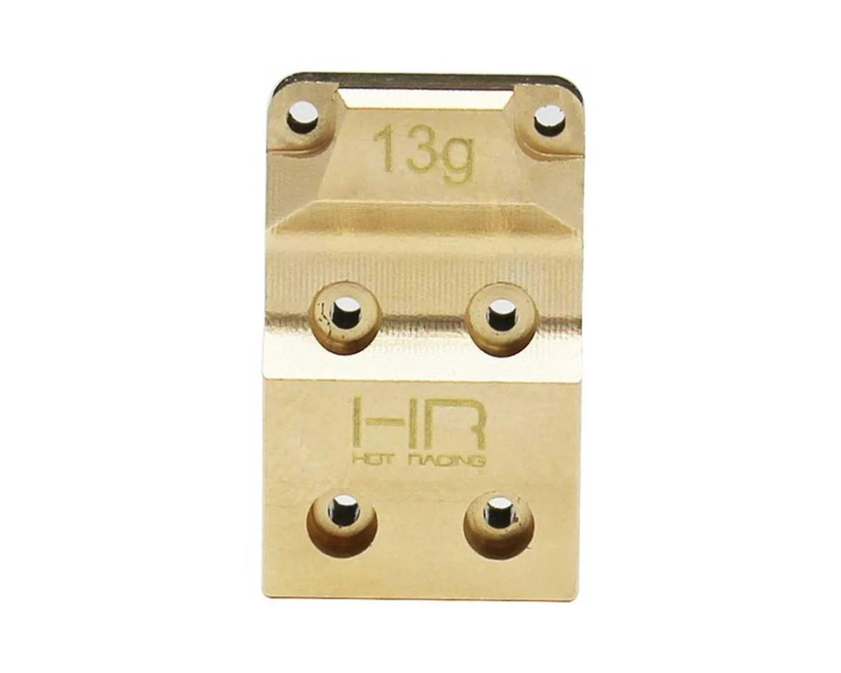 Hot Racing HRASXTF12CP Axial SCX24 Brass Differential Cover w/Stainless Axle Skid Plate 13g)