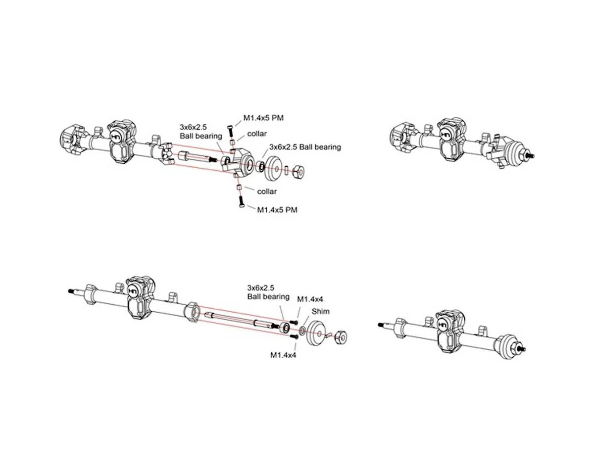 Hot Racing Axial SCX24 Brass Axle Weight (4) (5g) (Use w/HRASXTF39W04)