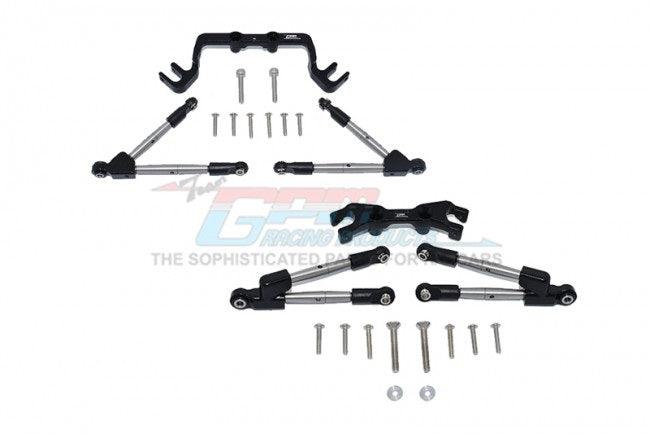GPM HS049FR-BLACK ALUMINUM F/R TIE RODS WITH STABILIZER TRAXXAS HOSS 4X4 VXL