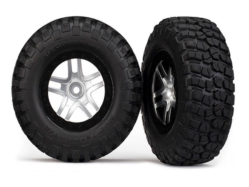 Traxxas 6873 Slash BF Goodrich Tires w/ SCT Split Spoke Stain Chrome Wheels