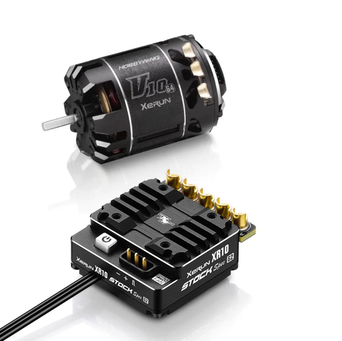 Hobbywing 38020378 Xerun Combo XR10 Stock 2S G2 ESC & V10 G4R 17.5T Motor