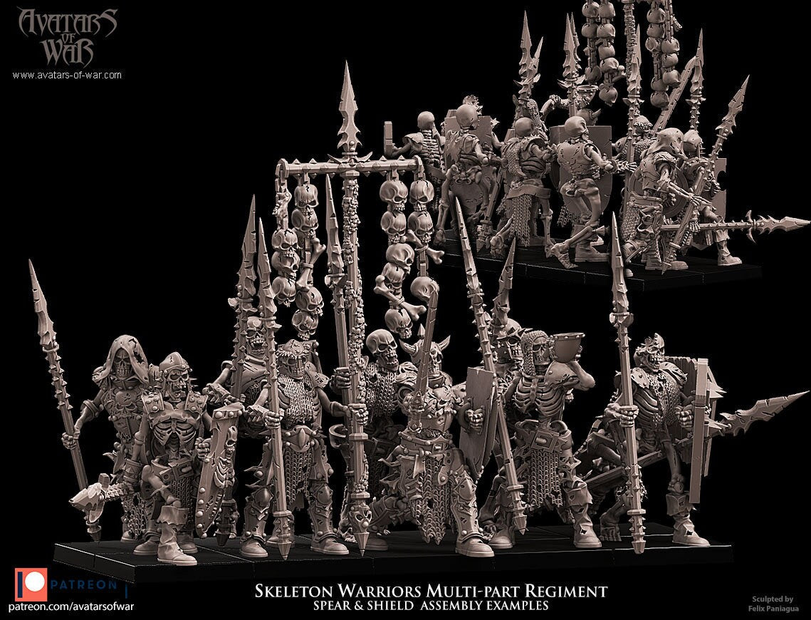 3D printed Skeletal Warriors Regiment by Avatars of War