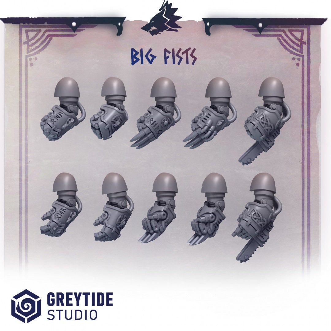 3d Printed Primal Hounds Big Fists x10 by Greytide Studio