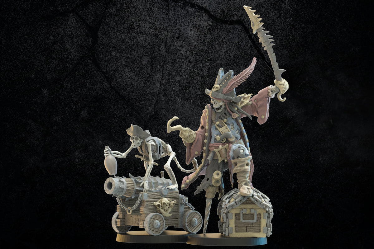 3d Printed Captain Sawleg and Mr. Boom by Lost Kingdom Miniatures