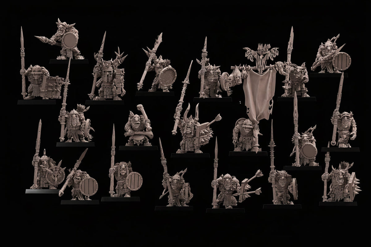 3D printed Goblin Spearmen Regiment x20 by Avatars of War