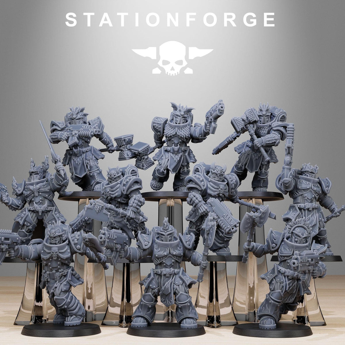 3d Printed Socratis Dragon Knights by Stationforge Miniatures