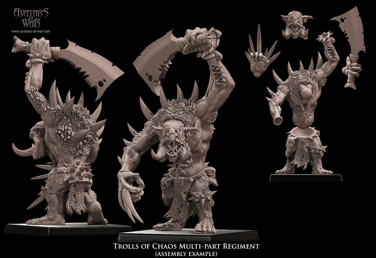 3D printed Trolls of Chaos x5 by Avatars of War