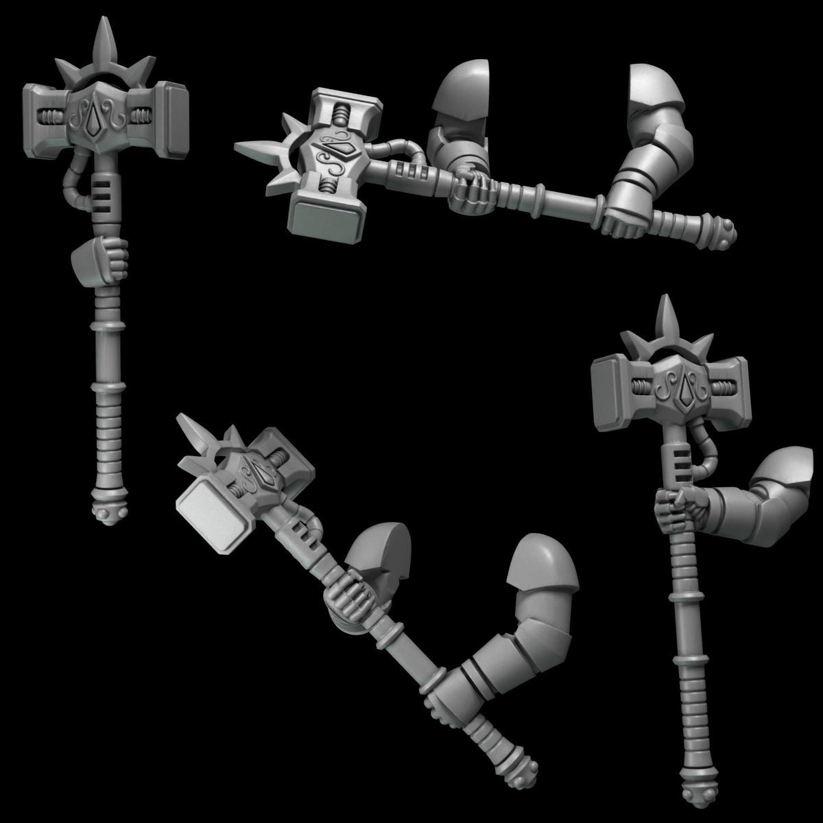 3d Printed Crimson Lords 2 Handed Hammer Set by Greytide Studio