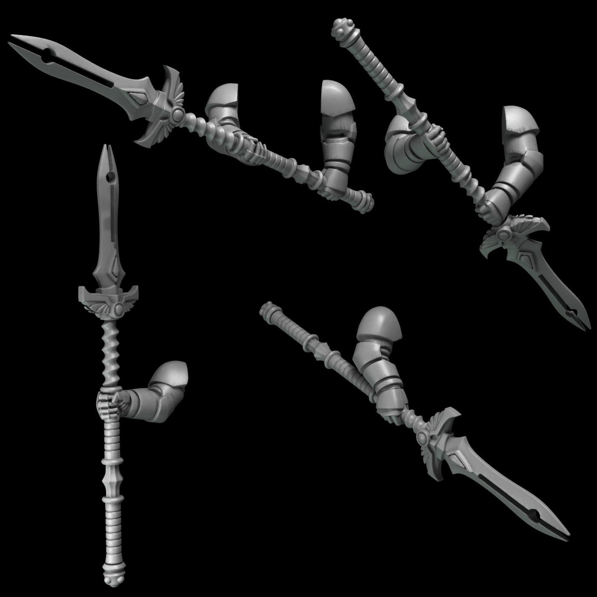 3d Printed Crimson Lords 2 Handed Spear Set by Greytide Studio