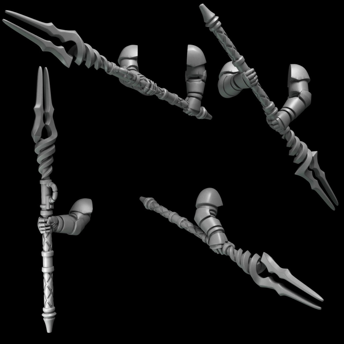 3d Printed Crimson Lords 2 Handed Spear Set by Greytide Studio