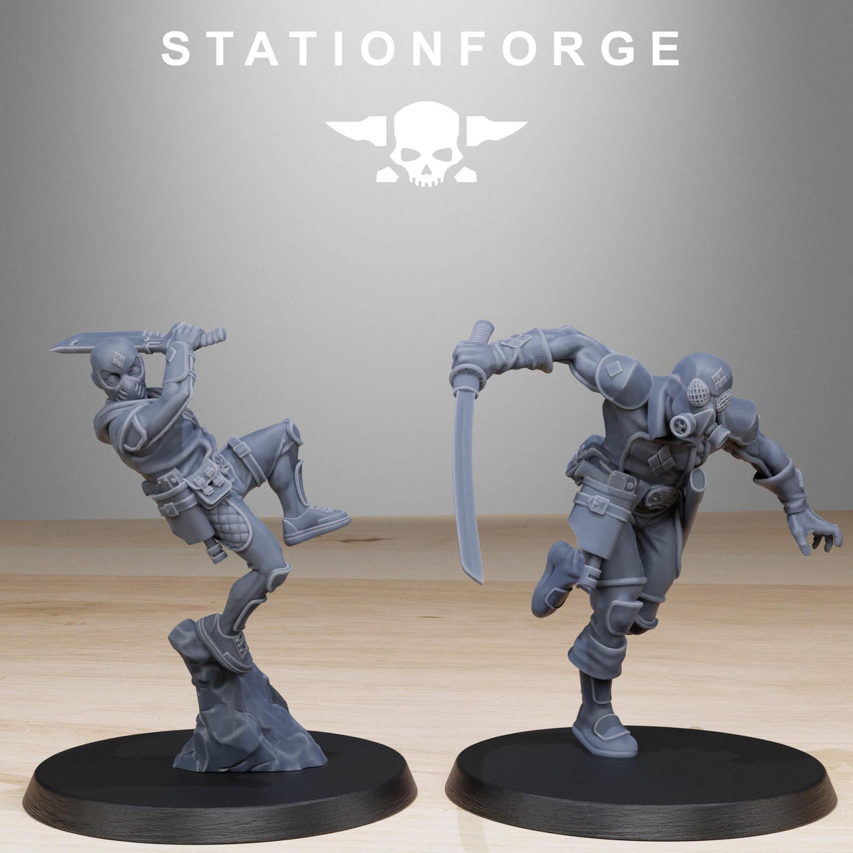 3D Printed GrimCorp Jesters by StationForge Miniatures